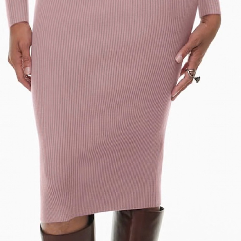 Babaton  dusty rose Ribbed dress